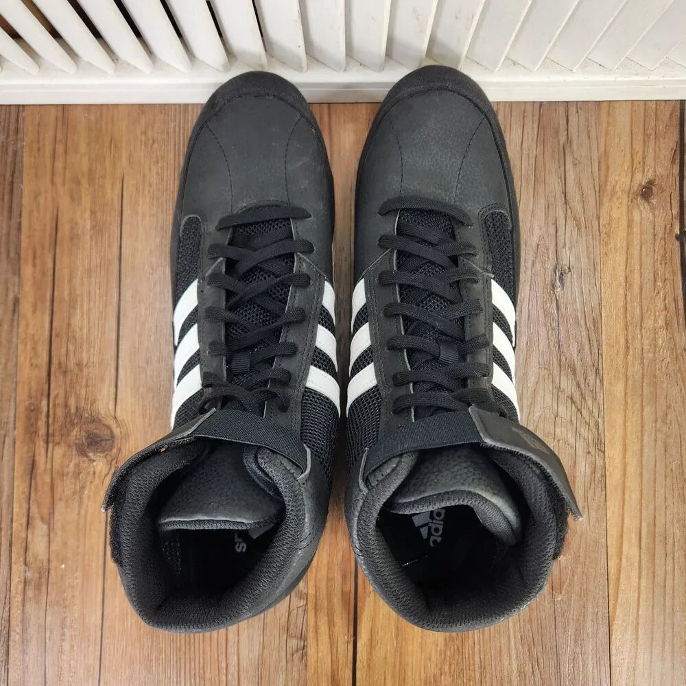Adidas HVC 2 Mens Size 11 Black White Wrestling High Top Gum Shoes Boxing HQ3325